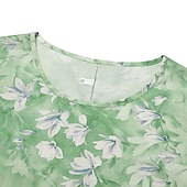 cheap Plus Size Collection-Women&#039;s Plus Size Curve Two Piece Dress Floral Round Neck Print 3 4 Length Sleeve Spring Summer Casual Knee Length Dress Casual Daily Dress