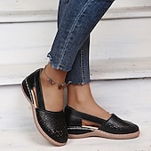 halpa Naisten matalakantaiset kengät-naisten valkoiset leikatut slip-on flats - mukavat vapaa-ajan kengät päivittäiseen käyttöön