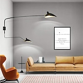cheap Indoor Wall Lights-Simple Style Swing Wall Lamp with Dome Lampshade 1-2 Light Black Wall Lamp Suitable for Corridor Entrance Bedroom Dining Room E26/E27 Bulb
