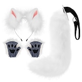 cheap Hair Styling Accessories-Fox Tail Clip Cat Ears Wolf Paws Gloves Cosplay Costume Carnival Fancy Party Costume Accessories