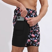 baratos shorts de natação masculinos-Homens Bermuda de Surf Shorts de Natação Calção Justo de Natação Surf Casual Feriado Praia Secagem Rápida Com Cordão Com forro de compressão Gradiente Havaiana Boho Roupas Esportivas 1 5