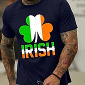 economico Magliette di San Patrizio-maglietta da uomo per la festa di san patrizio maglietta con grafica stampe grafiche trifoglio girocollo stampa a caldo vacanze di strada maniche corte stampa abbigliamento designer di abbigliamento
