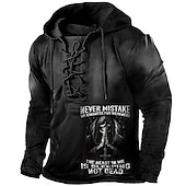 economico Felpa con cappuccio da uomo con lacci-Per uomo Teschi Alfabetico Felpa con cappuccio Felpe Felpa Felpa con cappuccio pullover Manica lunga Felpa con cappuccio Con cappuccio Streetwear Stampa 3D Informale Giornaliero Sport Nero Lacci