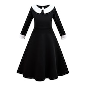 olcso Klasszikus horror-Szerda Addams Addams család szerda Ruhák Szerepjáték Parókák táska Klasszikus és időtálló Filmsztár jelmez for Lány Gyermek Tini