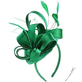 levne Fascinátoři-Čelenky Fascinátory Klobouky  Polyamidový klobouk Fedora Klobouk s plochým vrškem Podzimní svatba Městská párty  Večerní dovolená Čajová párty Dostih Vintage Elegantní s peřím Appliques Hlava