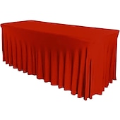 abordables Nappes-Housse de table en spandex nappe d&#039;extérieur blanche 6 pieds 4 pieds 8 pieds nappe à ressort noire extensible rectangulaire pour patio, pique-nique, mariage, salle à manger, pâques, cuisine