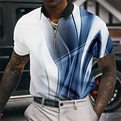 abordables Polo grande taille homme-Homme POLO Grand et grand Dégradé Col rabattu Imprimer Manches courtes Eté Printemps Mode Design Décontractées Respirable Extérieur Plein Air Hauts