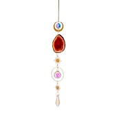 economico Acchiappasogni-fetta di agata geode cristallo sun catcher, creatore di arcobaleno, prisma finestra di cristallo appeso, strega suncatcher windchime wall decor, boho home decor