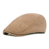 abordables Sombreros de hombre-Hombre Gorra Plana Negro Amarillo Algodón Ropa de calle Elegante Moda de los años 20 Exterior Diario Noche Plano Templado
