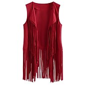 billige Topper-Retro / vintage 1970erne Semsket vest Ermeløs Hippie Dusk Ensfarget Dame Fest / aften Pride-parade Pride måned Voksne Topp