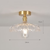 tanie Lampy sufitowe-lampa sufitowa półpłaska jasna miedź 20cm szklany klosz lampa sufitowa oprawa oświetleniowa oświetlenie 110-240v