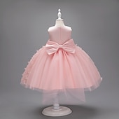voordelige Bloemenmeisjes Jurken-Kinderen Voor meisjes Bloemenmeisjesjurk Feestjurk Vlinder Mouwloos Bruiloft Feest Doopjurk Prinses Polyester Roze prinsessenjurk Bloemenmeisjesjurk Zomer 3-10 jaar Wit Champagne Blozend Roze