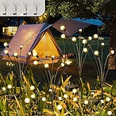 economico Luci paesaggistiche-2/4 confezioni luci lucciola solari impermeabili all&#039;aperto due modalità di luce persistente e lampeggiante 6/8/10 teste bianco caldo bianco multi colore