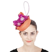 cheap Fascinators-Fascinators Sinamay Wedding Tea Party Kentucky Derby Horse Race Ladies Day Vintage Fashion Handmade With Floral Headpiece Headwear