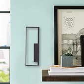 preiswerte LED Wandleuchten-Lightinthebox LED-Wandleuchten für den Innenbereich, schwarz, rechteckig, Einzelleuchte, Wandleuchte, moderne LED-Wandleuchte aus Metall für Schlafzimmer, Esszimmer, Nachttischlampe, Wohnzimmer
