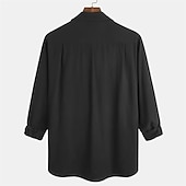 economico Classico-Per uomo Camicia di lino Camicia Estiva Abbigliamento da spiaggia Camicia con Bottoni Semplice Vacanza Casuale Nero Blu Marrone Cachi Manica Lunga Collo ripiegato Primavera &amp; Autunno Abbigliamento