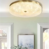 abordables Diseño de Anillo y Redondo-Luz de techo led regulable 35cm diseño circular luces de techo de cobre para sala de estar 110-240v