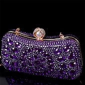 olcso Retikülök és estélyi táskák-női többszínű kristályos estélyi clutch – luxus strasszos kézitáska gyöngykapoccsal és láncpánttal gálákra, esküvőkre és hivatalos eseményekre