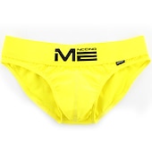 abordables Slips homme-Homme 3 pièces / paquet Slips Slip 95% coton Lavable Confortable Lettre Taille Basse Jaune Bleu Océan