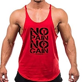 Mannen's Gym Workout Tanktop met 'No Pain No Gain Gym Warriors' Grafische Print voordelige Grappige T-shirts voor mannen-Mannen's Gym Workout Tanktop met 'No Pain No Gain Gym Warriors' Grafische Print