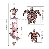 billiga Utomhusvägghängningar-1st vintage metall sköldpadda järn vindspel, utomhus gård musik dekorationer, festival presenter för familjen