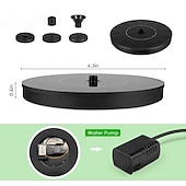 cheap Outdoor Decoration-Round Solar Fountain Outdoor Landscape Pool Pond Water Pump Waterfall Decor Black