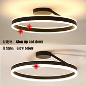 baratos Luzes de teto reguláveis-Luz de Teto LED 50cm Design de Círculo em Anel com 1 Lâmpada Dimerizável Acabamentos Pintados em Alumínio Estilo Moderno Luxuoso para Sala de Jantar Quarto Luminárias Penduradas 110-240V SOMENTE