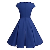 cheap Outfits-Retro Vintage 1950s Rockabilly A-Line Dress Flare Dress Christmas Party Dress Polka Dot Women&#039;s Party / Evening Masquerade Bachelorette Party Adults&#039; Dress Earrings Headwear Spring &amp; Summer