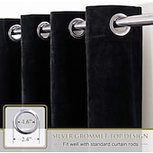 preiswerte Blackout -Vorhang-Verdunkelungsvorhang, Samt, Bauernhaus-Optik, Ösen, IKEA-Serie, Vorhangpaneele für Wohnzimmer, Schlafzimmer, Tür, Küche, Fensterbehandlungen, wärmeisoliert, Raumverdunkelung