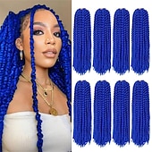 cheap Crochet Hair-Passion Twist Hair 12 Inch Water Wave Crochet Hair for Black Women Short Passion Twist Crochet Hair for Butterfly Locs 8 Packs Bob Spring Twist Hair Synthetic Curly Crochet Passion Twist Braiding Hair