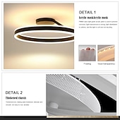 baratos Luzes de teto reguláveis-Luz de Teto LED 50cm Design de Círculo em Anel com 1 Lâmpada Dimerizável Acabamentos Pintados em Alumínio Estilo Moderno Luxuoso para Sala de Jantar Quarto Luminárias Penduradas 110-240V SOMENTE