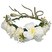 economico Accessori per acconciature-fascia del fiore rosa corona floreale di boho cerchio dei capelli della ghirlanda copricapo della boemia copricapo donne del copricapo corona delle ragazze fasce per capelli a foglia decorazione del