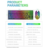 رخيصةأون طقم ماوس ولوحة مفاتيح-طقم لوحة مفاتيح وفأرة للشحن اللاسلكي free wolf t87 game luminous wireless kkeyboard and mouse set