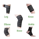 cheap Braces &amp; Supports-1pc Extra Long Elastic Knee Wrap Compression Bandage Brace Support for Legs Plantar Fasciitis Stabilising Ligaments Joint Pain Squat Basketball Running Tennis Soccer Football Volleyball