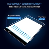 abordables 123496-LED lumière pad artiste boîte à lumière table traçage planche à dessin pad diamant peinture outils de broderie ultra mince a4 a3 a5 taille