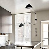 cheap Indoor Wall Lights-Simple Style Swing Wall Lamp with Dome Lampshade 1-2 Light Black Wall Lamp Suitable for Corridor Entrance Bedroom Dining Room E26/E27 Bulb