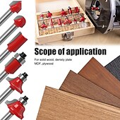 お買い得  手工具-12 個 1/4 シャンクルータービットセットフライスカッター木材トリミングスロッティング彫刻超硬木工 diy ツール
