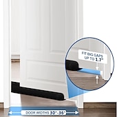 economico forniture edilizie-1pc tappo antispiffero da 36,6 pollici sotto la porta antirumore nero tappi per fessure porta d&#039;ingresso paraspifferi per la parte inferiore delle porte regolabile doppia porta tiraggio