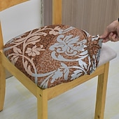baratos Capa para Cadeira de Jantar-capa de cadeira de jantar capa elástica para cadeira boho capa de assento removível lavável protetor de cadeira capas de almofada para jantar, escritório
