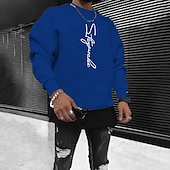 economico Felpe 3D da uomo-Per uomo Tinta unica Maglione Manica Lunga Felpa Girocollo Streetwear Abbigliamento Sportivo Essenziale Stampa a caldo Sport &amp; Outdoor Casuale Abbigliamento casual alla moda Oversize Primavera Autunno