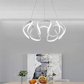 billige Sirkeldesign-led pendellys 50cm 1-lys ring sirkeldesign dimbar aluminiumslakkert finish luksuriøs moderne stil spisestue soverom pendellamper 110-240v kun dimmes med fjernkontroll