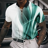 abordables Polo grande taille homme-Homme POLO Grand et grand Dégradé Col rabattu Imprimer Manches courtes Eté Printemps Mode Design Décontractées Respirable Extérieur Plein Air Hauts