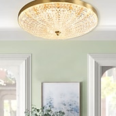 abordables Luces de techo-Luz de techo led regulable 38cm diseño circular luces de techo de cobre para sala de estar 110-240v