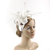 olcso Kalapok és fejdíszek-elbűvölő kentucky derby sapka fejfedők organza poliészter / poliamid fedora kalap fátyol sapka tea party lovasverseny hölgyek napi vintage stílusú vintage elegáns toll rátétekkel fejdísz
