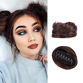 economico Chignon-2pcs mini artiglio finto spazio capelli chignon clip in chignon disordinato capelli sintetici chignon ciambella estensioni chignon parrucca accessorio coda di cavallo pezzi di capelli updo per donne