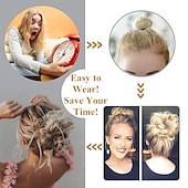 baratos Puxos-coque bagunçado desgrenhado updo elásticos de cabelo extensão com elástico elástico acessórios de cabelo bagunçado peças de cabelo para mulheres