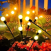 economico Luci paesaggistiche-2/4 confezioni luci lucciola solari impermeabili all&#039;aperto due modalità di luce persistente e lampeggiante 6/8/10 teste bianco caldo bianco multi colore