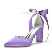 cheap Formal-Elegant Green Satin Ankle Strap Heels – Pointed Toe, Pearl Bow Detail, Block Heel Pumps for Women – Perfect for Weddings &amp; Parties