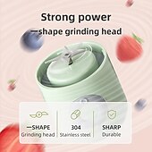 お買い得  キッチン家電-ミニ ポータブル ミキサー カップ 500ml フルーツ ベジ ジューサー ポータブル ミキサー フレッシュ ジュース用