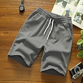 billiga Vardagsshorts-Herr Aktiv Shorts Casual shorts Ficka Snörning Elastisk dragsko-design Ensfärgat Komfort Andningsfunktion Kort Utomhussport Ledigt Dagligen Mode Streetwear Svart Vit Microelastisk